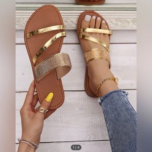 Adorable gold sandals